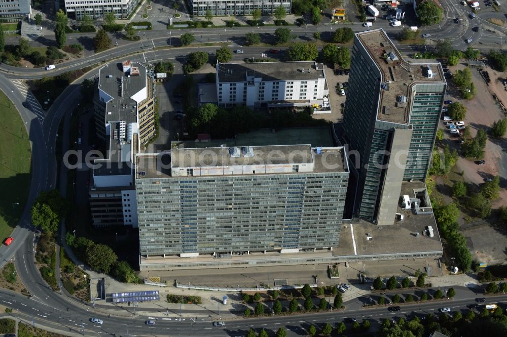 Offenbach am Main from above - Development area of industrial wasteland zum Stadtquartier Kaiserlei Quartier of CG - Group in Offenbach am Main in the state Hesse