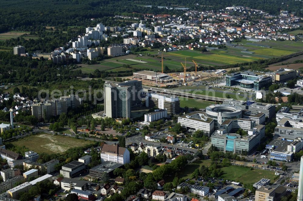 Offenbach am Main from the bird's eye view: Development area of industrial wasteland zum Stadtquartier Kaiserlei Quartier of CG - Group in Offenbach am Main in the state Hesse