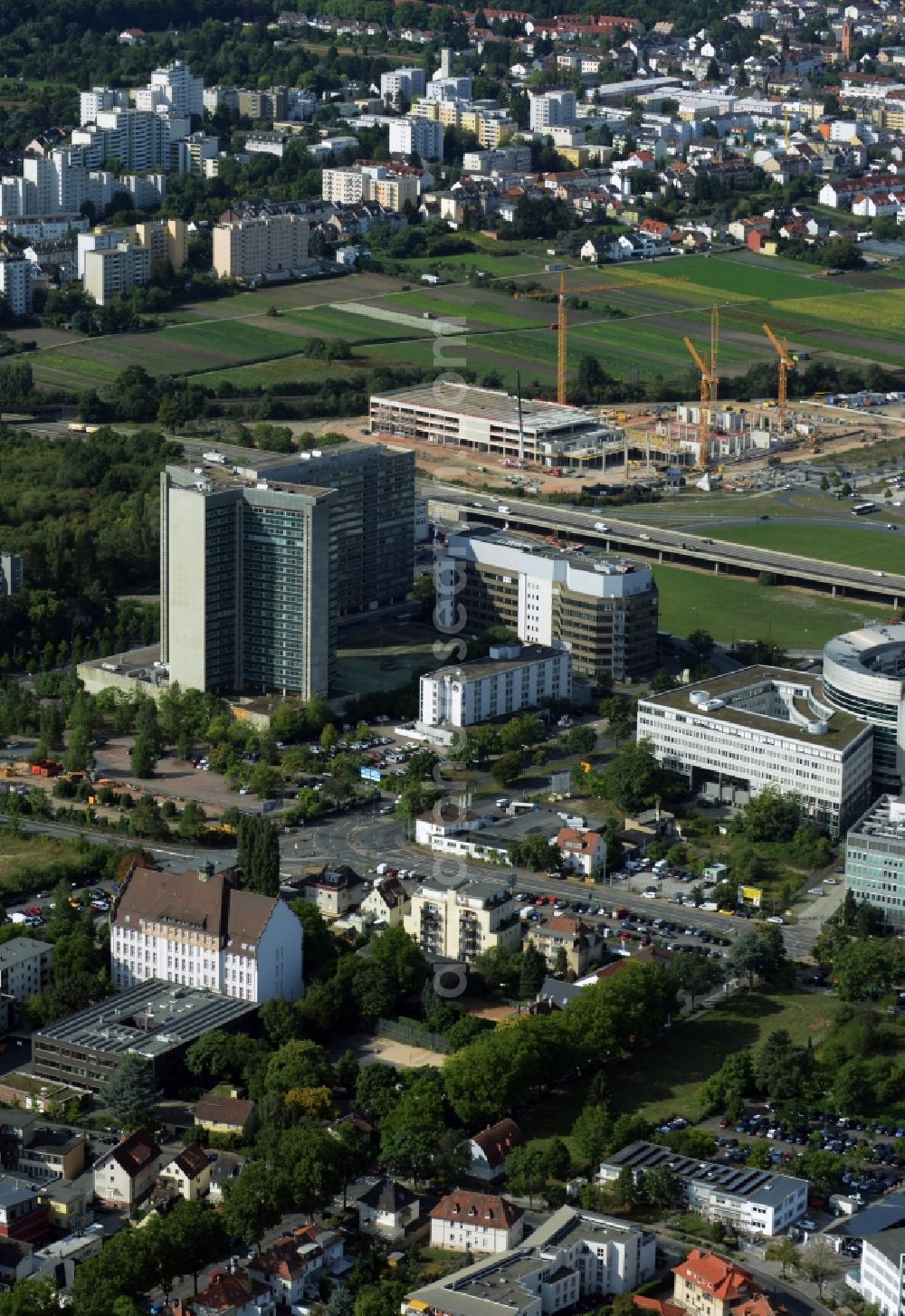 Aerial image Offenbach am Main - Development area of industrial wasteland zum Stadtquartier Kaiserlei Quartier of CG - Group in Offenbach am Main in the state Hesse