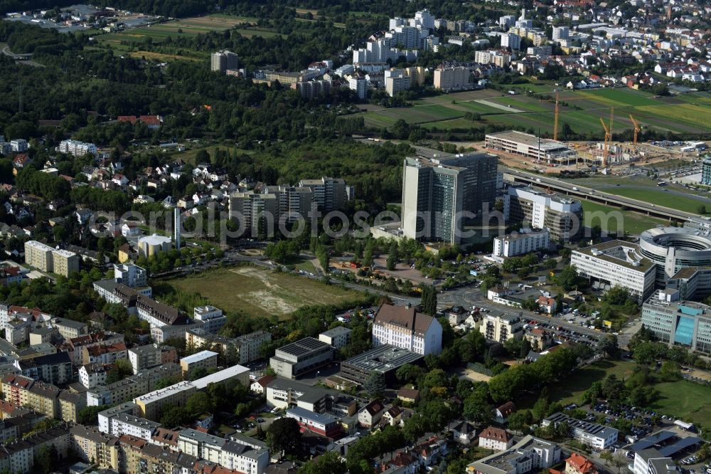 Aerial photograph Offenbach am Main - Development area of industrial wasteland zum Stadtquartier Kaiserlei Quartier of CG - Group in Offenbach am Main in the state Hesse