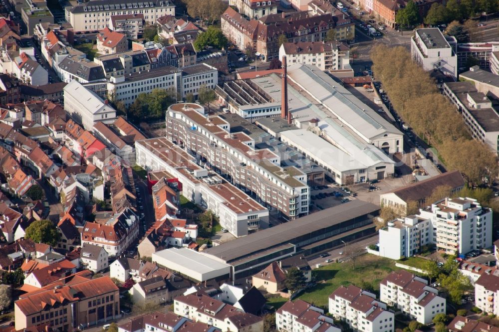 Aerial photograph Karlsruhe - Development area of industrial conversion project zur Giesserei in the district Durlach in Karlsruhe in the state Baden-Wuerttemberg