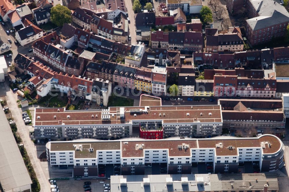 Aerial image Karlsruhe - Development area of industrial conversion project zur Giesserei in the district Durlach in Karlsruhe in the state Baden-Wuerttemberg