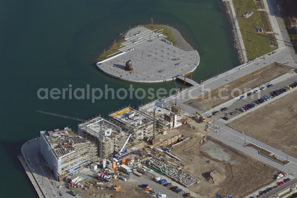 Aerial photograph Dortmund - View of the development area Phoenix Lake in Dortmund. With the flooding of the lake in the Phoenix suburb Hörde on the former site of the former Hermannshütte a new way of urban development was created in this former industrial area