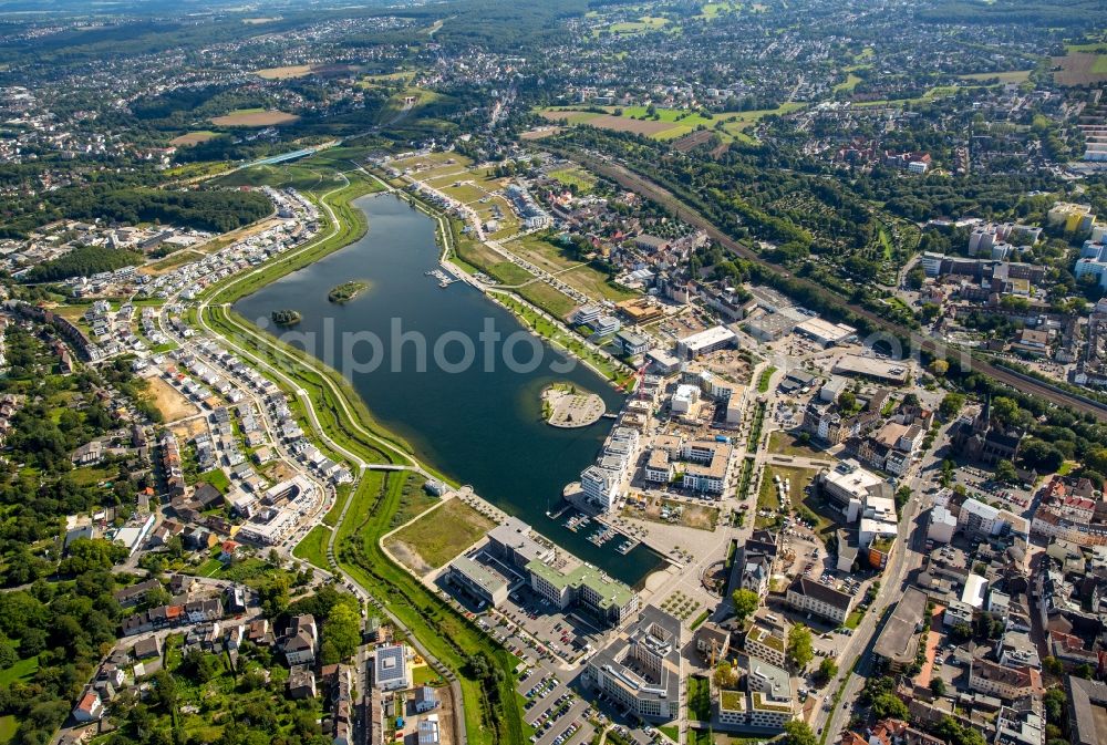 Aerial image Dortmund - View of the development area Phoenix Lake in Dortmund. With the flooding of the lake in the Phoenix suburb Hoerde on the former site of the former Hermannshuette a new way of urban development was created in this former industrial area