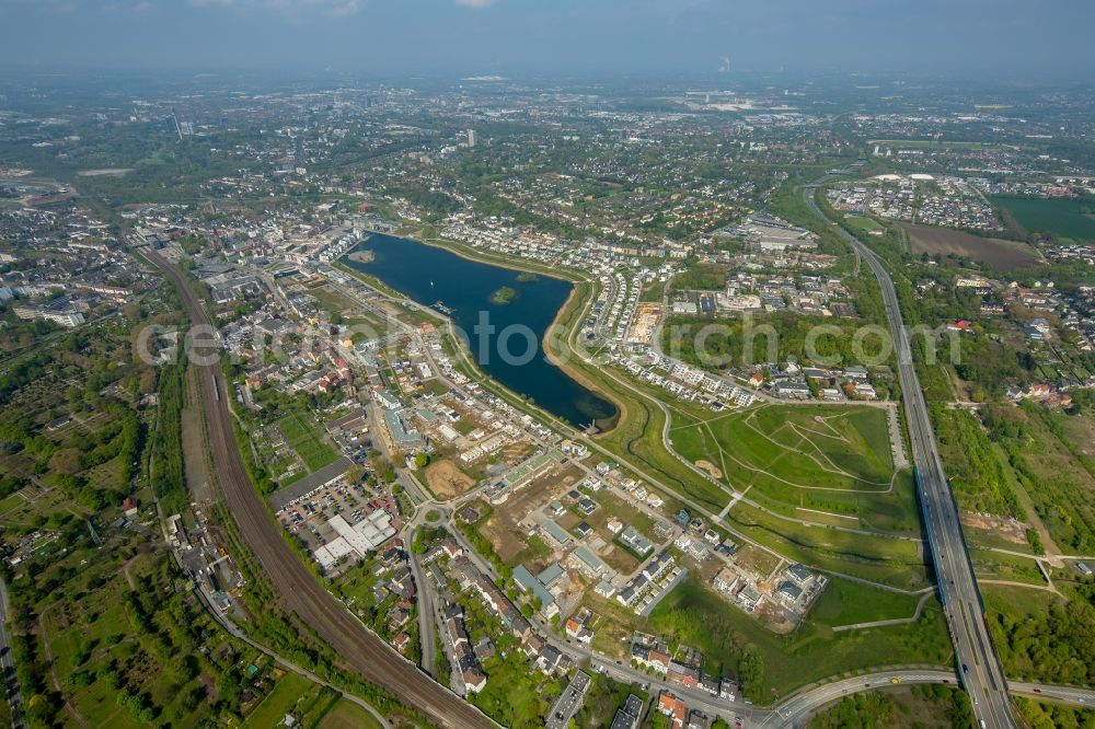 Aerial image Dortmund - Development area of industrial wasteland Phoenix See in Dortmund in the state North Rhine-Westphalia