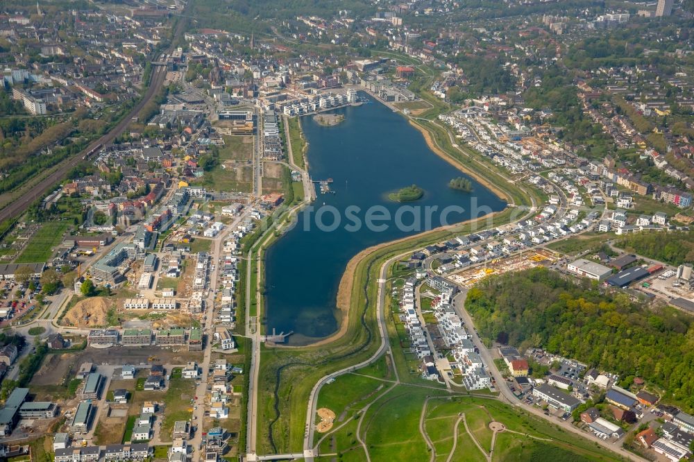 Dortmund from the bird's eye view: Development area of industrial wasteland Phoenix See in Dortmund in the state North Rhine-Westphalia