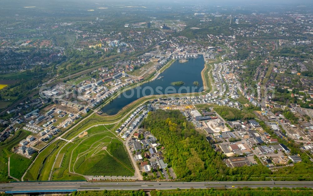 Aerial image Dortmund - Development area of industrial wasteland Phoenix See in Dortmund in the state North Rhine-Westphalia