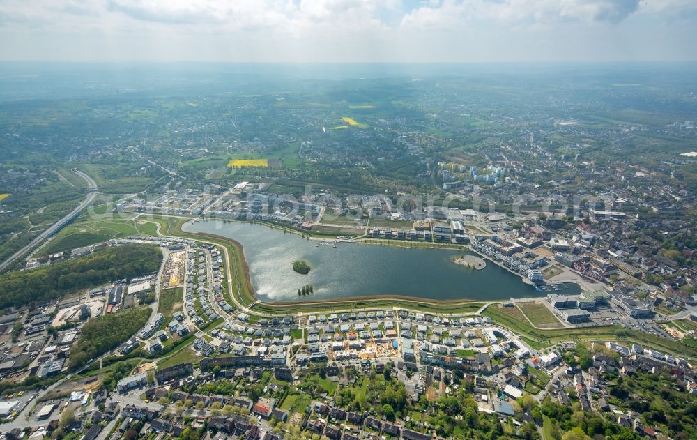 Dortmund from the bird's eye view: Development area of industrial wasteland Phoenix See in Dortmund in the state North Rhine-Westphalia