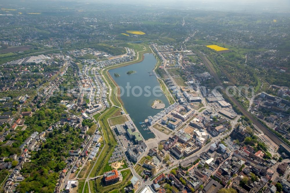 Aerial photograph Dortmund - Development area of industrial wasteland Phoenix See in Dortmund in the state North Rhine-Westphalia