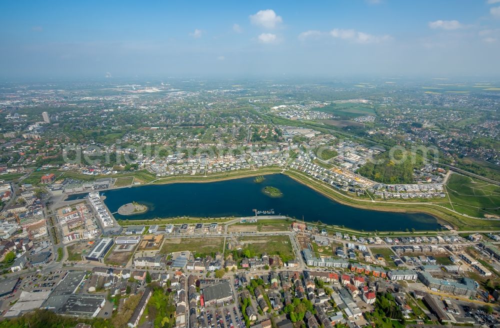 Aerial image Dortmund - Development area of industrial wasteland Phoenix See in Dortmund in the state North Rhine-Westphalia