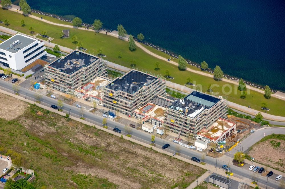 Dortmund from the bird's eye view: Development area of industrial wasteland Phoenix See in Dortmund in the state North Rhine-Westphalia