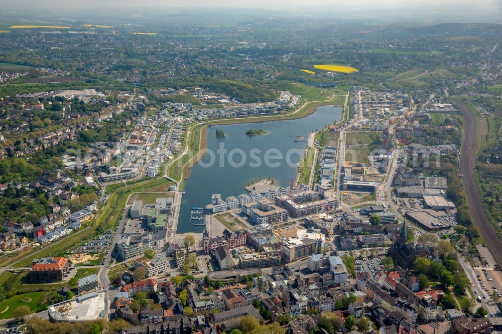 Dortmund from the bird's eye view: Development area of industrial wasteland Phoenix See in Dortmund in the state North Rhine-Westphalia