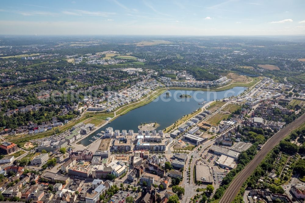 Dortmund from the bird's eye view: Development area of industrial wasteland Phoenix See in Dortmund in the state North Rhine-Westphalia