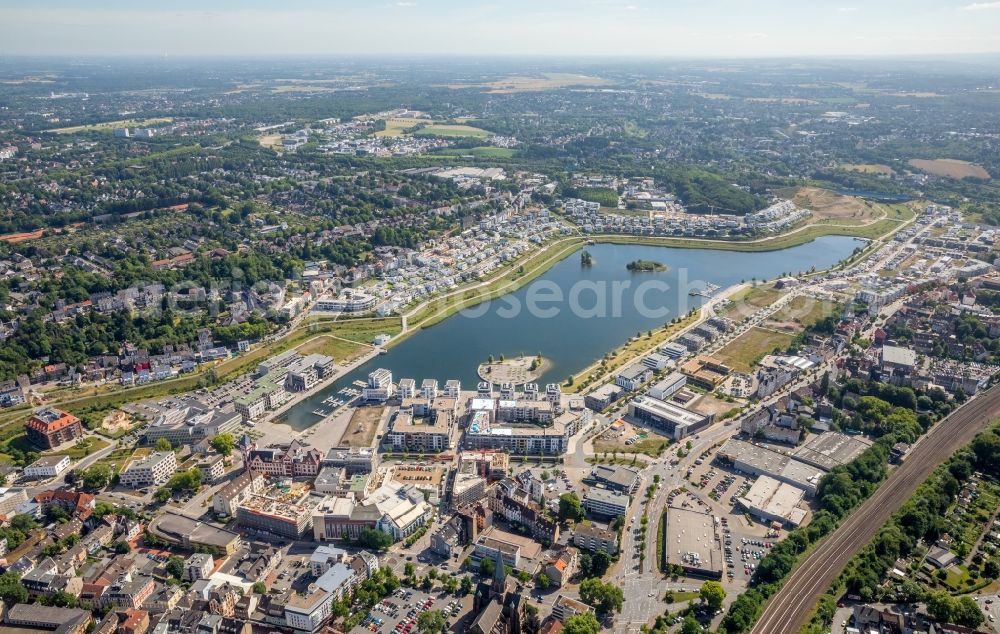 Aerial image Dortmund - Development area of industrial wasteland Phoenix See in Dortmund in the state North Rhine-Westphalia