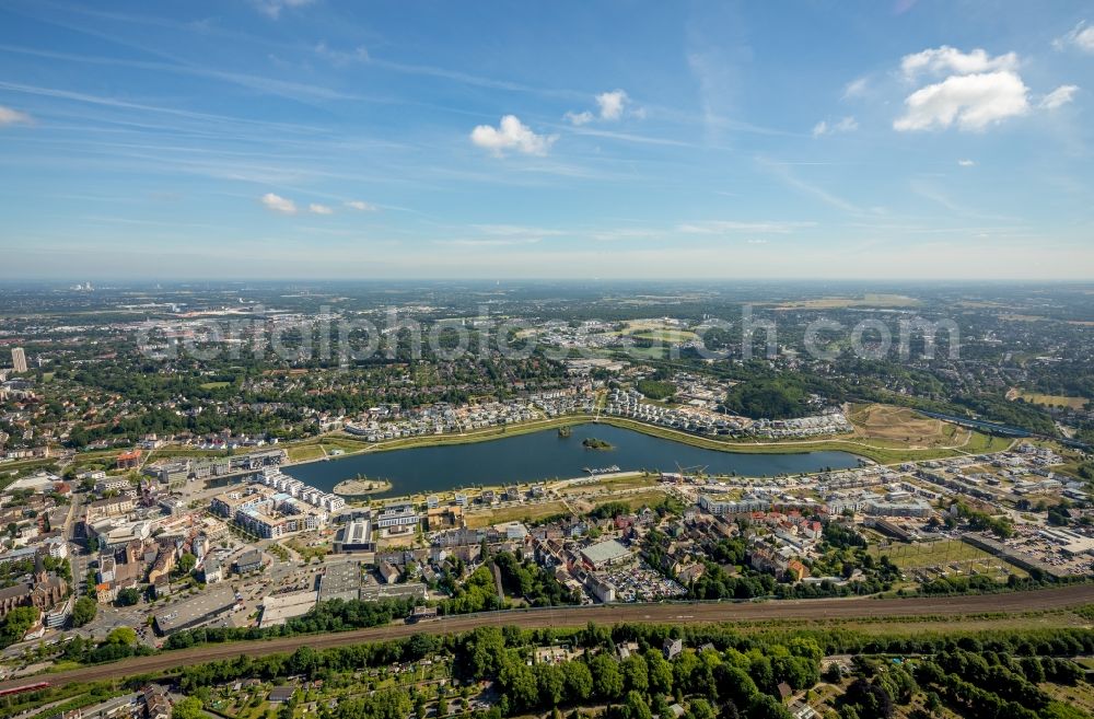 Aerial photograph Dortmund - Development area of industrial wasteland Phoenix See in Dortmund in the state North Rhine-Westphalia