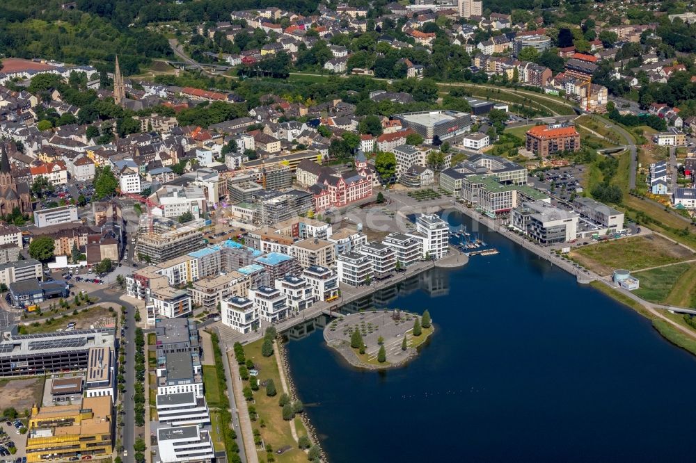 Dortmund from the bird's eye view: Development area of industrial wasteland Phoenix See in Dortmund in the state North Rhine-Westphalia