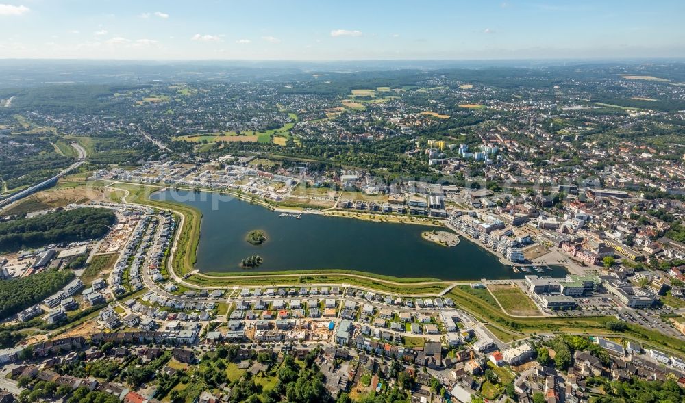 Aerial photograph Dortmund - Development area of industrial wasteland Phoenix See in Dortmund in the state North Rhine-Westphalia