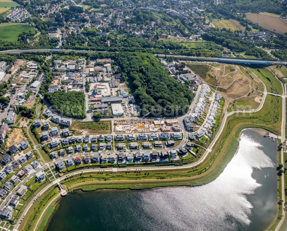 Dortmund from above - Development area of industrial wasteland Phoenix See in Dortmund in the state North Rhine-Westphalia