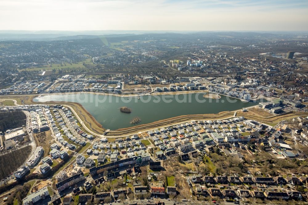 Aerial image Dortmund - Development area of industrial wasteland Phoenix See in Dortmund in the state North Rhine-Westphalia