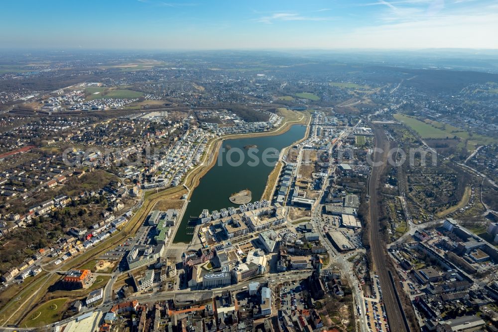 Aerial photograph Dortmund - Development area of industrial wasteland Phoenix See in Dortmund in the state North Rhine-Westphalia