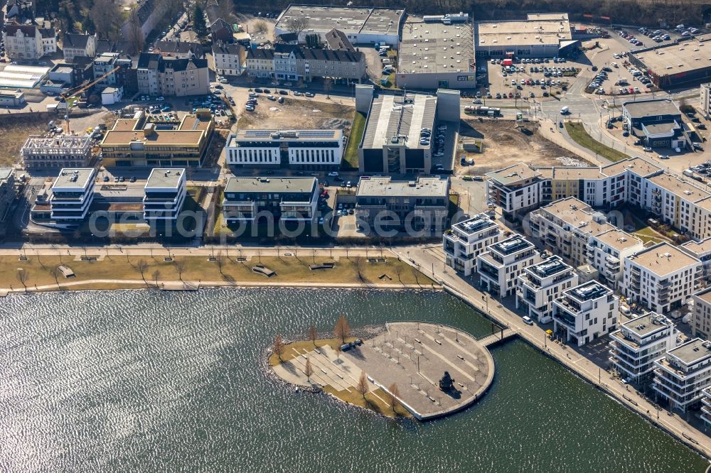 Dortmund from above - Development area of industrial wasteland Phoenix See in Dortmund in the state North Rhine-Westphalia