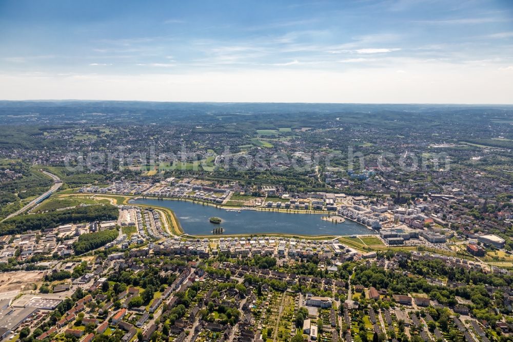 Dortmund from the bird's eye view: Development area of industrial wasteland Phoenix See in Dortmund in the state North Rhine-Westphalia