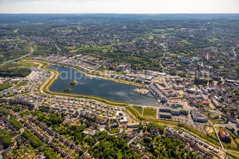 Aerial image Dortmund - Development area of industrial wasteland Phoenix See in Dortmund in the state North Rhine-Westphalia