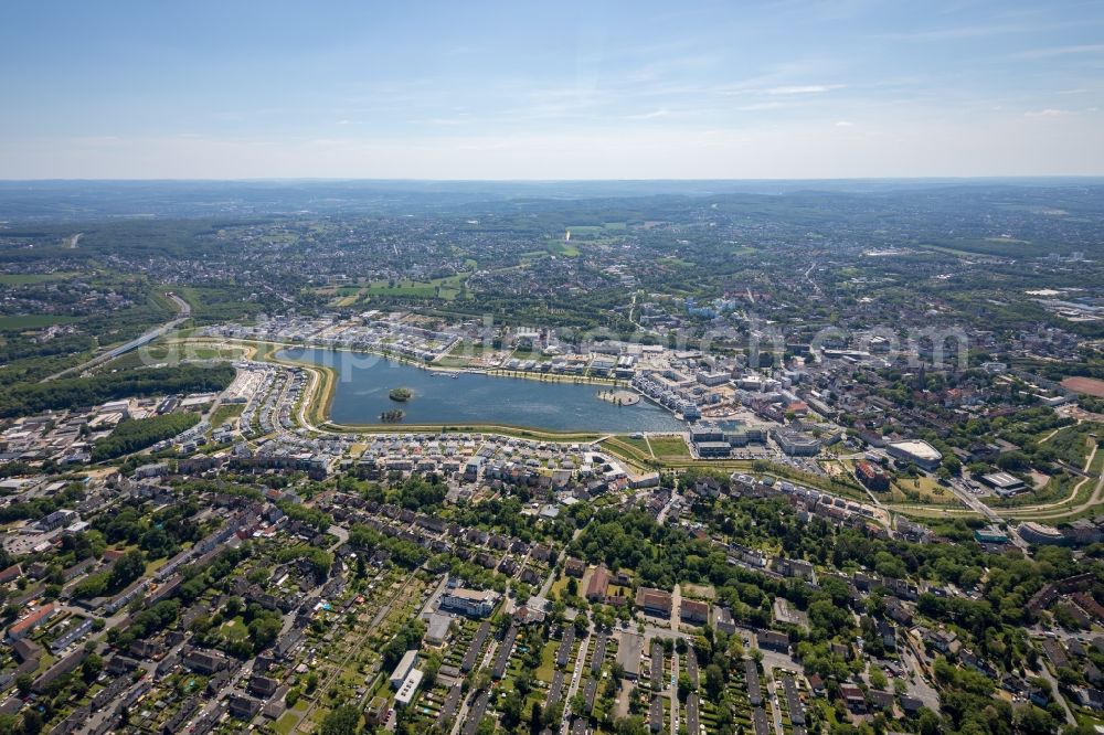 Dortmund from above - Development area of industrial wasteland Phoenix See in Dortmund in the state North Rhine-Westphalia