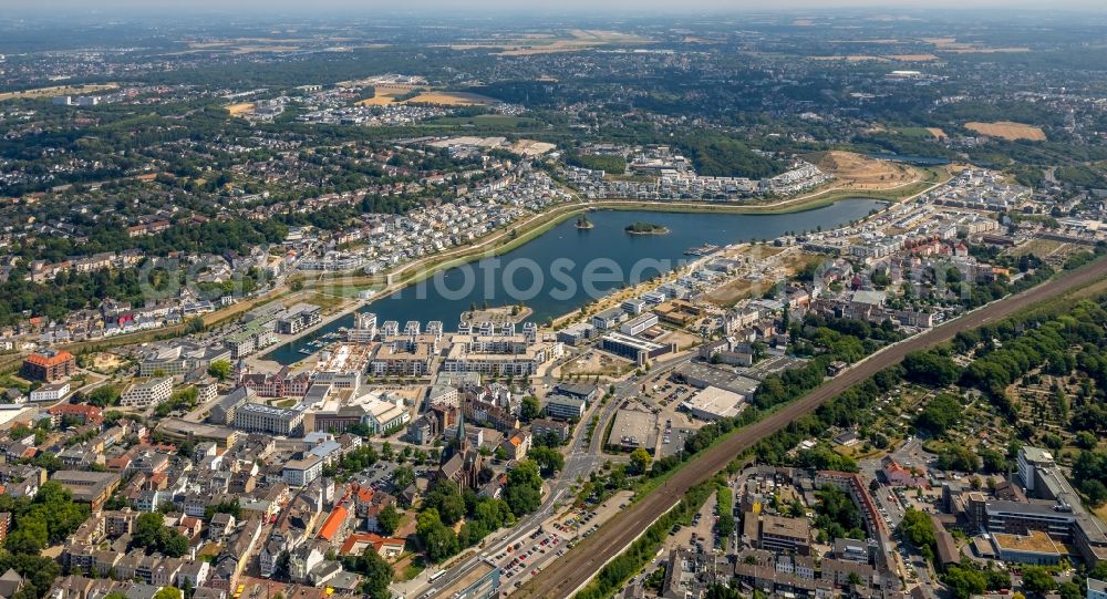 Dortmund from above - Development area of industrial wasteland Phoenix See in Dortmund in the state North Rhine-Westphalia