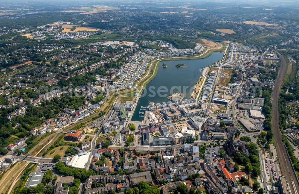 Dortmund from the bird's eye view: Development area of industrial wasteland Phoenix See in Dortmund in the state North Rhine-Westphalia