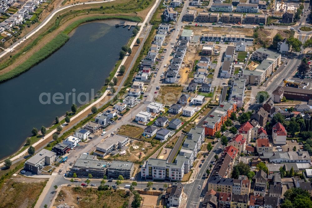 Dortmund from the bird's eye view: Development area of industrial wasteland Phoenix See in Dortmund in the state North Rhine-Westphalia