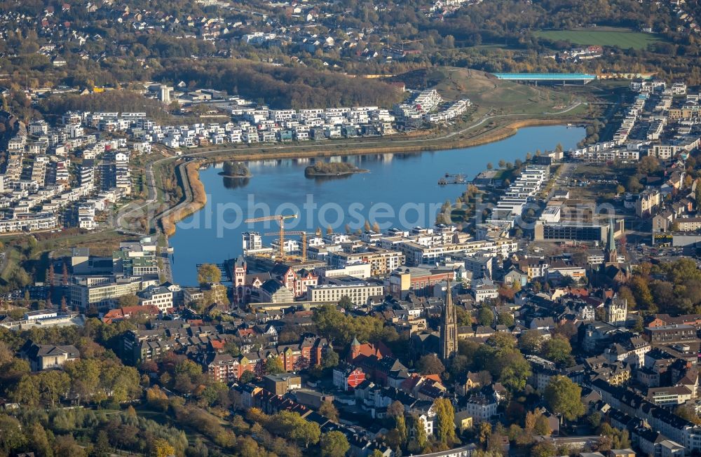 Dortmund from the bird's eye view: Development area of industrial wasteland Phoenix See in Dortmund in the state North Rhine-Westphalia