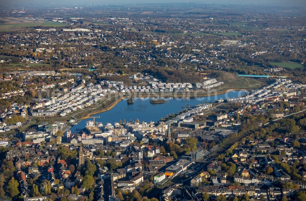 Dortmund from the bird's eye view: Development area of industrial wasteland Phoenix See in Dortmund in the state North Rhine-Westphalia