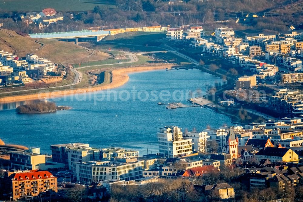 Aerial photograph Dortmund - Development area of industrial wasteland Phoenix See in Dortmund in the state North Rhine-Westphalia