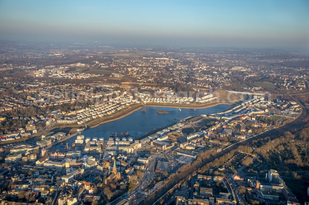 Dortmund from the bird's eye view: Development area of industrial wasteland Phoenix See in Dortmund in the state North Rhine-Westphalia