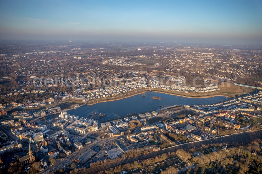 Aerial image Dortmund - Development area of industrial wasteland Phoenix See in Dortmund in the state North Rhine-Westphalia