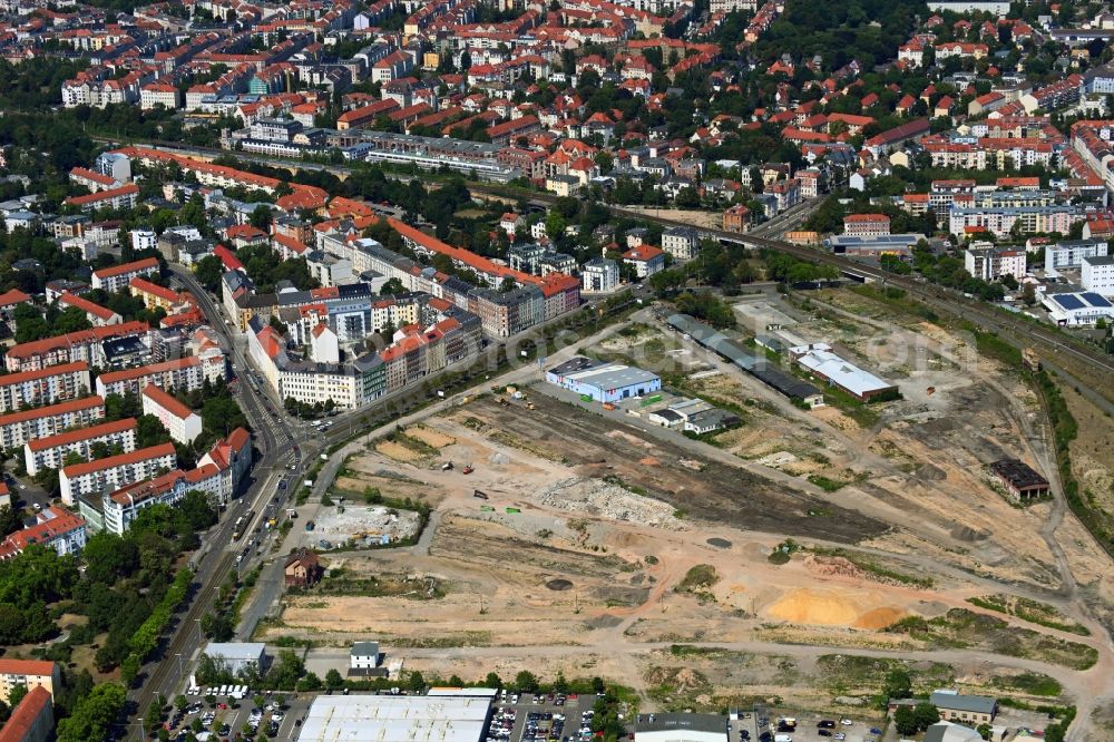 Aerial image Leipzig - Development area and building land fallow on Theresienstrasse in Leipzig in the state Saxony, Germany