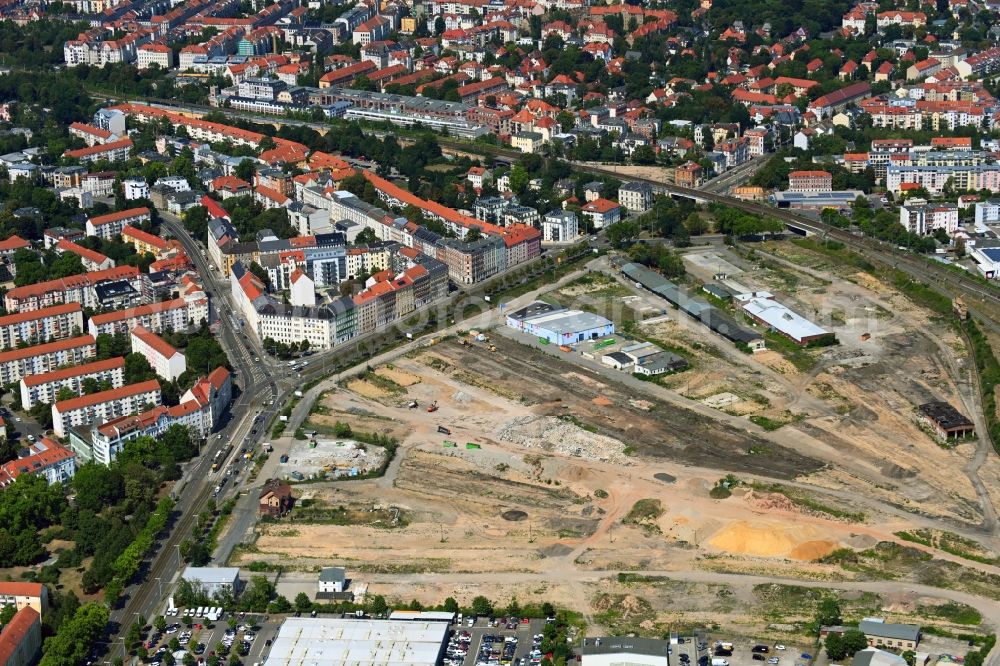 Aerial photograph Leipzig - Development area and building land fallow on Theresienstrasse in Leipzig in the state Saxony, Germany