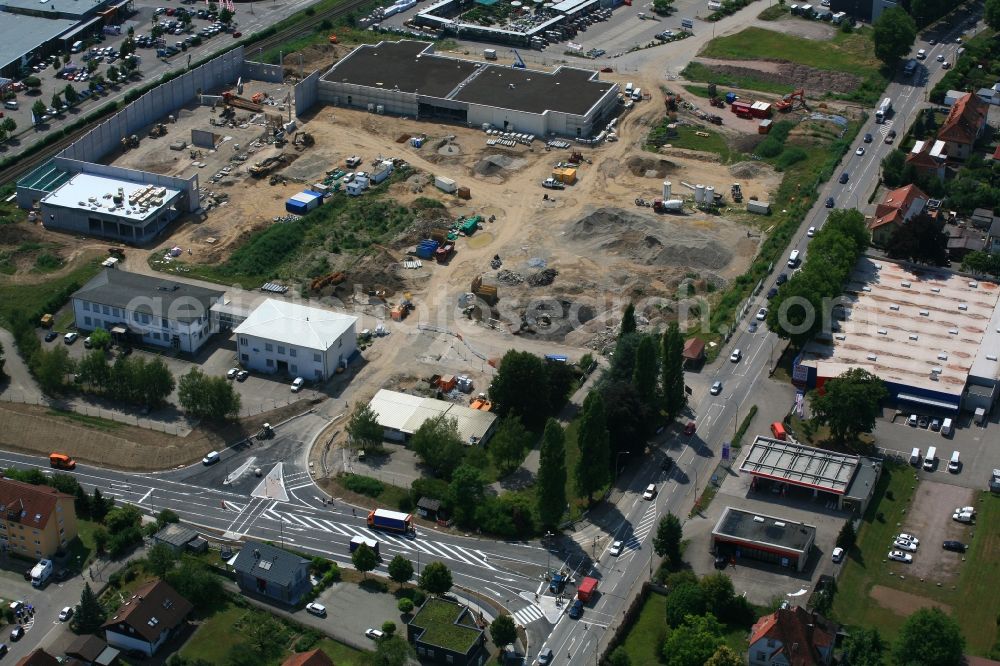 Bad Säckingen from the bird's eye view: Developing field of residential and commercial space Brennet Park in Bad Saeckingen in the state Baden-Wuerttemberg, Germany