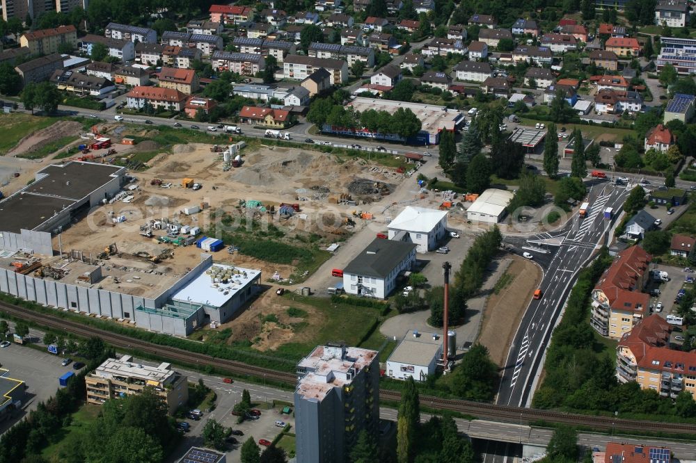 Aerial image Bad Säckingen - Developing field of residential and commercial space Brennet Park in Bad Saeckingen in the state Baden-Wuerttemberg, Germany