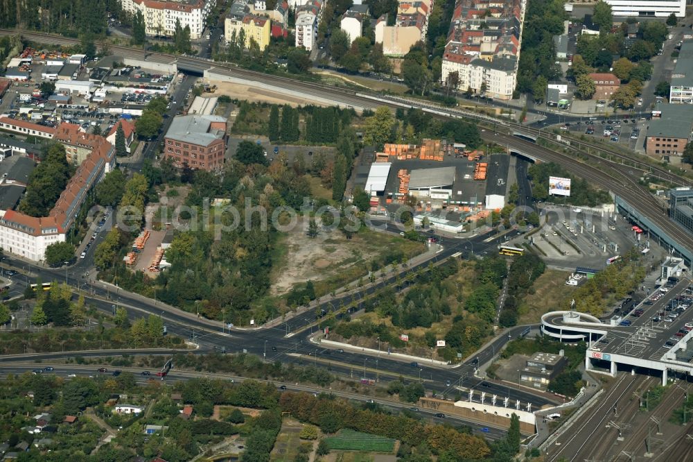 Aerial image Berlin - Developing field of residential and commercial space Gotenstrasse - Tempelhofer Weg - Sachsendamm destrict Schoeneberger in Berlin