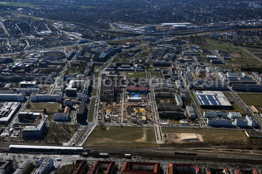 Aerial image Berlin - Developing field of residential and commercial space on place Wissenschafts- and Technologiepark Adlershof WISTA in the district Johannisthal in Berlin