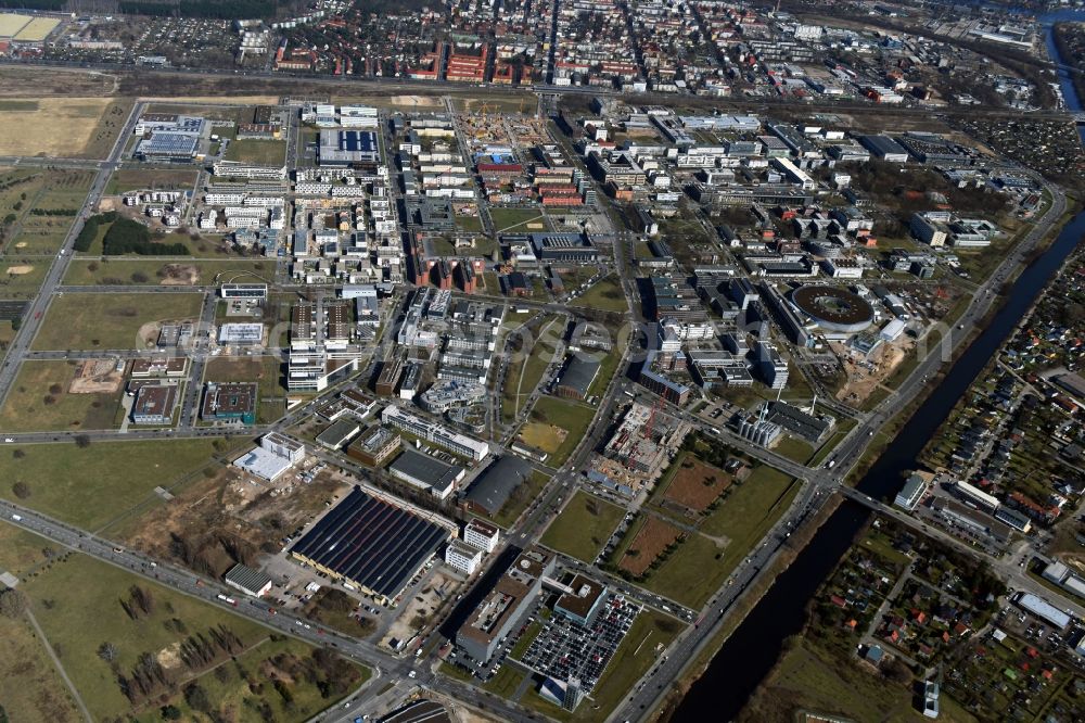 Aerial photograph Berlin - Developing field of residential and commercial space on place Wissenschafts- and Technologiepark Adlershof WISTA in the district Johannisthal in Berlin