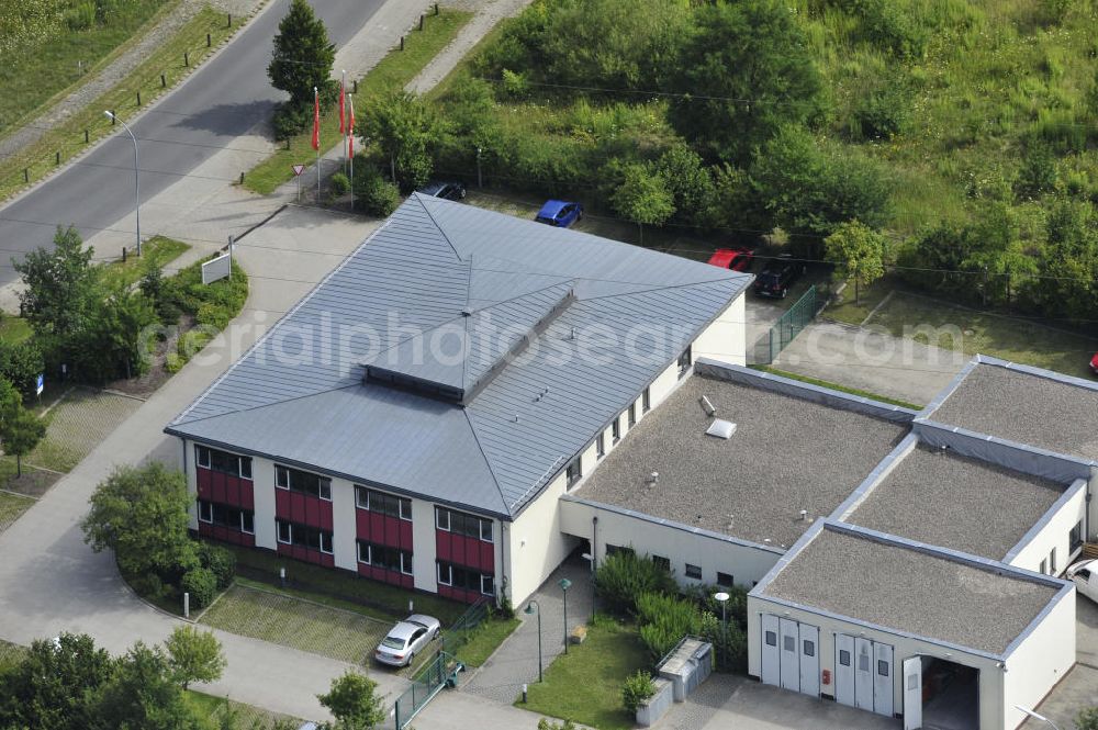 Aerial photograph Bernau - Look at the E.ON energy service building in the commercial area Schönow of the town of Bernau