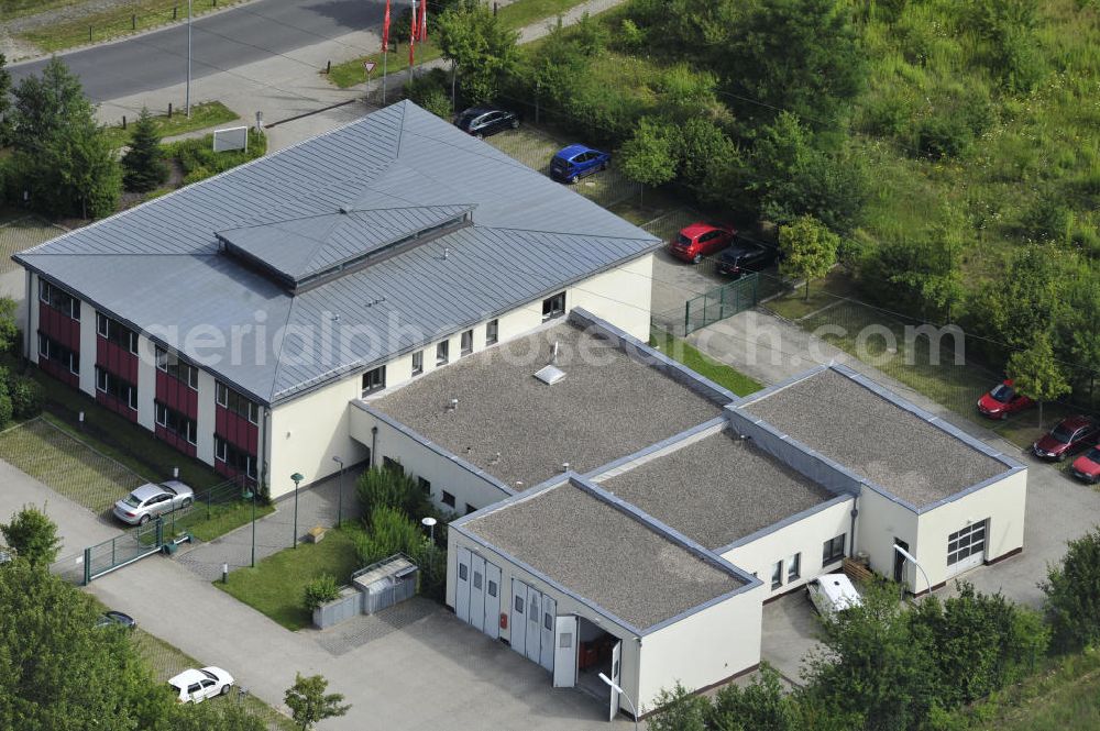 Bernau from above - Look at the E.ON energy service building in the commercial area Schönow of the town of Bernau