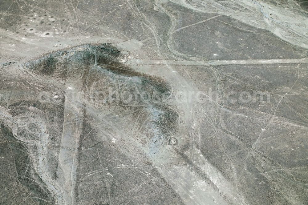 Aerial photograph Nazca - Geoglyphic earth and soil drawing in the ofert in Nazca in Ica, Peru