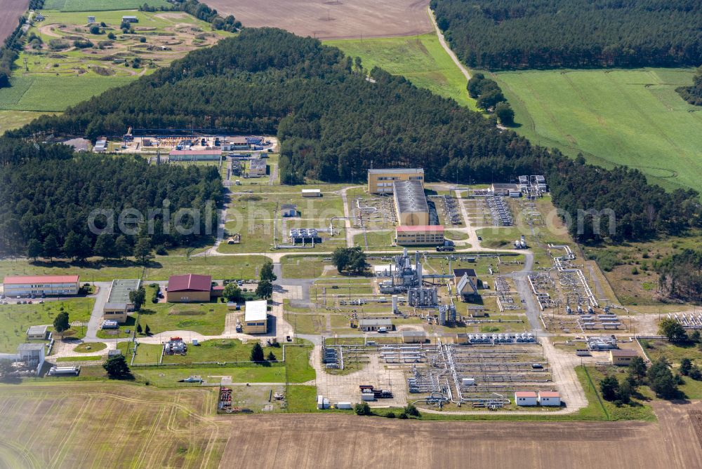 Salzwedel from above - Natural gas storage in Salzwedel in the state Saxony-Anhalt, Germany