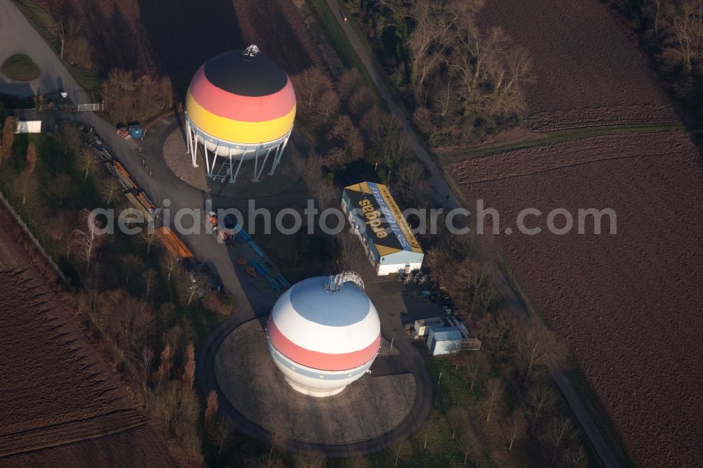 Rastatt from the bird's eye view: Natural gas storage in Rastatt in the state Baden-Wuerttemberg