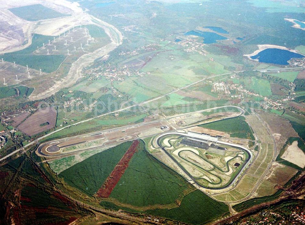 Klettwitz bei Schwarzheide / Brandenburg from above - Eröffneter Lausitzring bei Klettwitz in Brandenburg