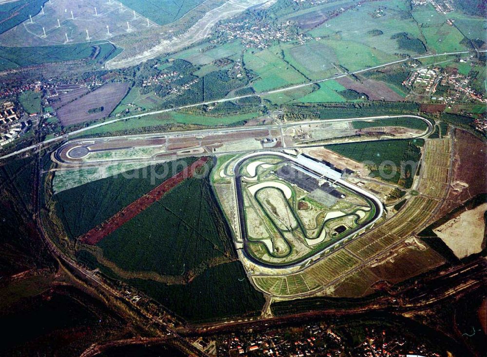 Klettwitz from above - Eröffneter Lausitzring bei Klettwitz in Brandenburg